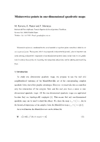 Misiurewicz Points in One-Dimensional Quadratic Maps