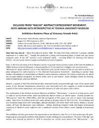 Ruth Abrams, Abstract Expressionist WHEN: August 12, 2012‐January 6, 2013 WHERE: Yeshiva University Museum, 15 W