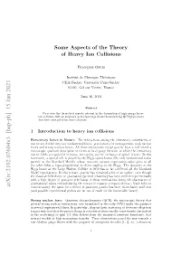 Some Aspects of the Theory of Heavy Ion Collisions