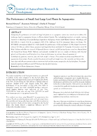 The Performance of Small and Large Leaf Plants in Aquaponics