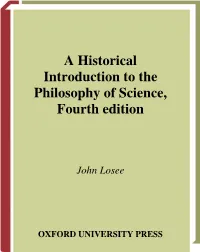 A Historical Introduction to the Philosophy of Science, Fourth Edition