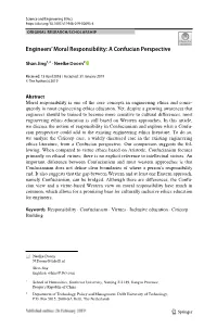 Engineers' Moral Responsibility: a Confucian Perspective