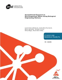 Occupational Exposure to Microorganisms When Using Biological Degreasing Stations