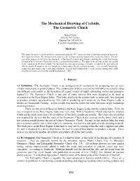 The Mechanical Drawing of Cycloids, the Geometric Chuck