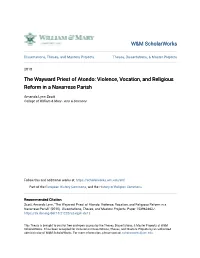 The Wayward Priest of Atondo: Violence, Vocation, and Religious Reform in a Navarrese Parish