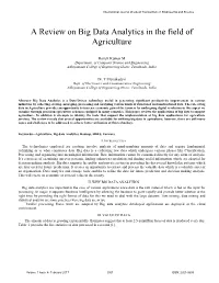 A Review on Big Data Analytics in the Field of Agriculture