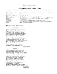 Poetry Explication: Sonnet Forms