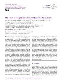 The Onset of Neoglaciation in Iceland and the 4.2 Ka Event