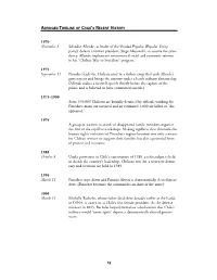 Abridged Timeline of Chile's Recent History