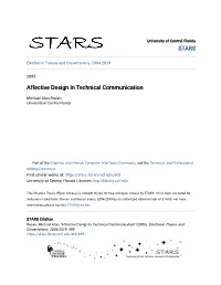 Affective Design in Technical Communication