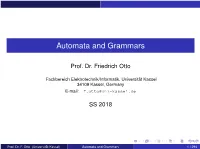 Automata and Grammars