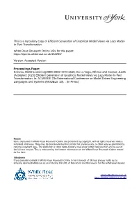 Efficient Generation of Graphical Model Views Via Lazy Model-To-Text Transformation
