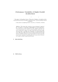 Performance Variability of Highly Parallel Architectures