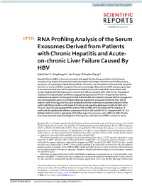 RNA Profiling Analysis of the Serum Exosomes Derived from Patients