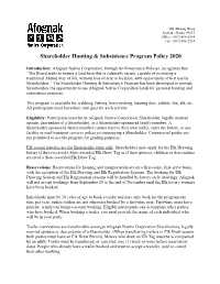 Shareholder Hunting & Subsistence