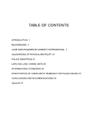 Table of Contents