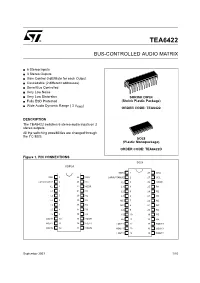 TEA6422 TEA6422D TEA6422DT Stmicroelectronics Datasheet