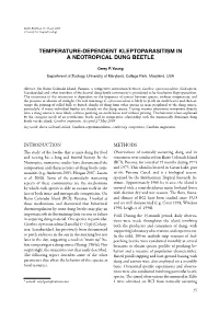 Temperature-Dependent Kleptoparasitism in a Neotropical Dung Beetle