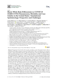 Transmission, Mortality and Case Fatality in the United States: Translational Epidemiologic Perspective and Challenges