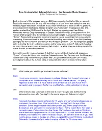 1 Greg Hendershott of Cakewalk Interview – for Computer Music