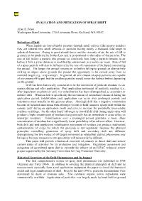 Evaluation and Mitigation of Spray Drift