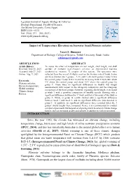 Impact of Temperature Elevation on Seawater Snail Planaxis Sulcatus
