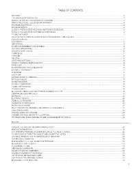 Table of Contents