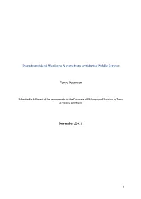 Disenfranchised Workers: a View from Within the Public Service