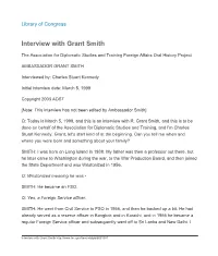 Interview with Grant Smith