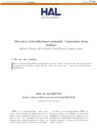 Mercury's Low-Reflectance Material: Constraints from Hollows