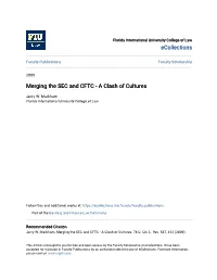Merging the SEC and CFTC - a Clash of Cultures