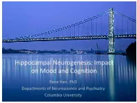 Neurogenesis: Impact on Mood and Cognition