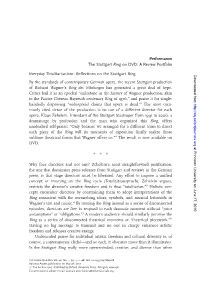 Reflections on the Stuttgart Ring