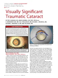 Visually Significant Traumatic Cataract