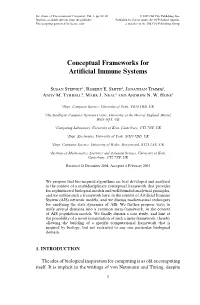 Conceptual Frameworks for Artificial Immune Systems