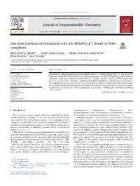 Insertion Reactions of Isocyanides Into the Metal-C(Sp3) Bonds of Ylide Complexes