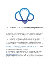 Office365mon Subscription Management API
