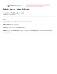Relativity and View Effects