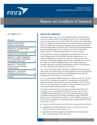 Report on Conflicts of Interest