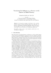 Versioning for Software As a Service in the Context of Multi-Tenancy