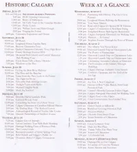 2018 Historic Calgary Week Events