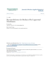 Bayesian Inference for Median of the Lognormal Distribution K