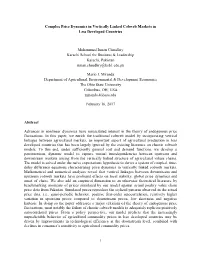 Complex Price Dynamics in Vertically Linked Cobweb Markets in Less Developed Countries