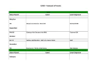 G200 – Forecast of Events