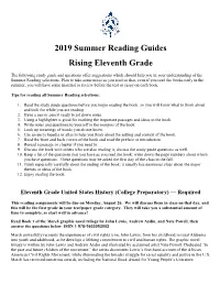 Grade 11 Summer Reading Guide