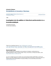 Investigation Into the Addition of Chloroform and Bromoform to O- Bromobenzaldehyde