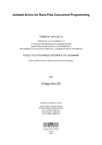 Isolated Actors for Race-Free Concurrent Programming