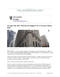 Occupy the SEC Marches in Support of a Strong Volcker Rule