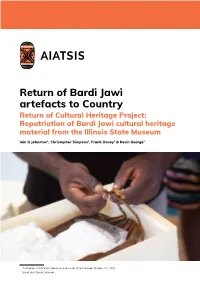 Read the Return of Bardi Jawi Artefacts to Country Report