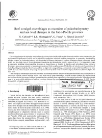 Reef Coralgal Assemblages As Recorders of Paleobathymetry and Sea Level Changes in the Indo-Pacific Province